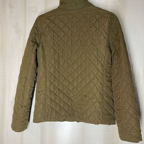 J. Crew Olive green quilted jacket coat, size small - Picture 12 of 14
